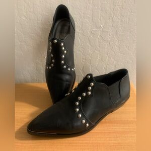 Diesel pointed toe studded leather booties Size 37